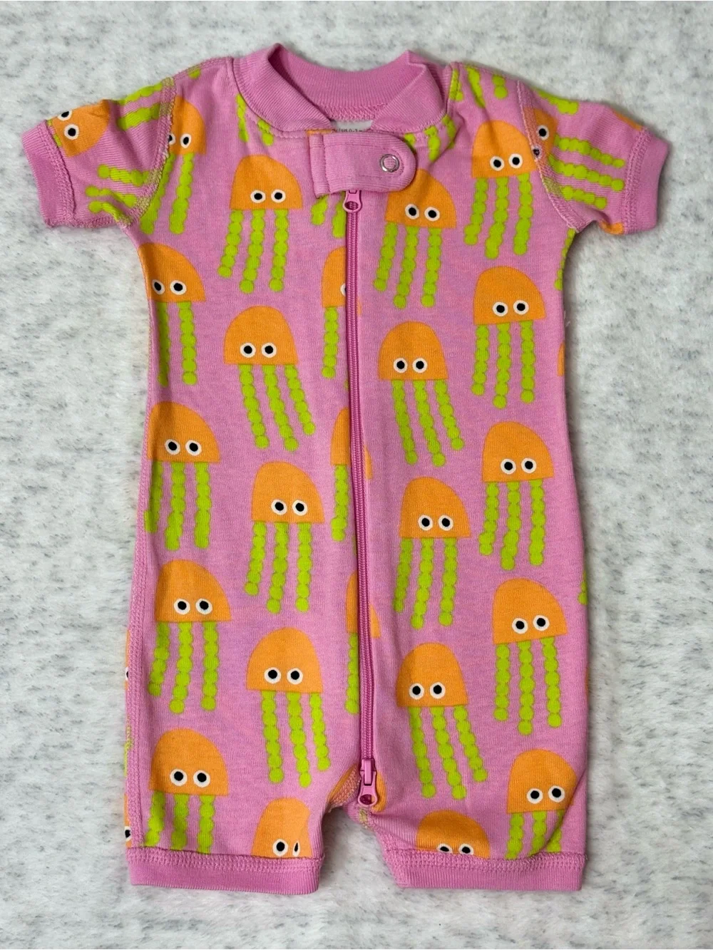 NWOT Hanna Andersson Julie Jelly Jellyfish Zip Shortie Sleeper 0-3M Organic